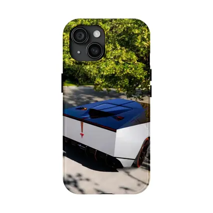 Tesla Cybertruck Parked Under Green Tree