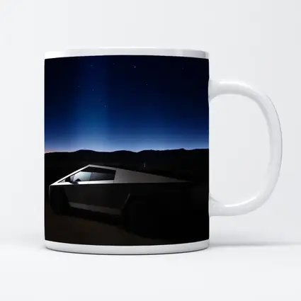 Tesla Cybertruck Under Starry Night Sky