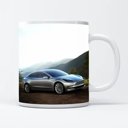 Tesla Model 3 Silver Mountain Scenic View