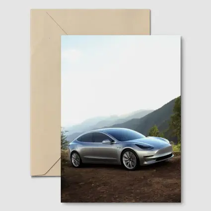 Tesla Model 3 Silver Mountain Scenic View