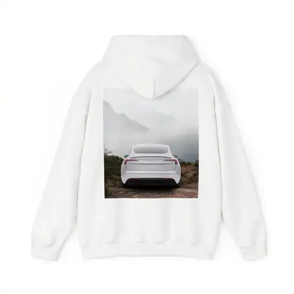 Tesla Model Y White Misty Mountain View