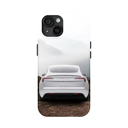 Tesla Model Y White Misty Mountain View