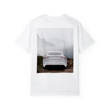 Tesla Model Y White Misty Mountain View