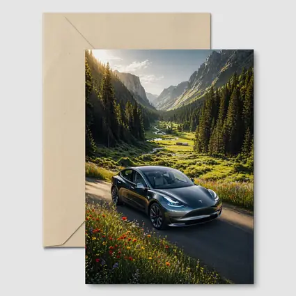 Tesla Model 3 Mountain Valley Road Drive