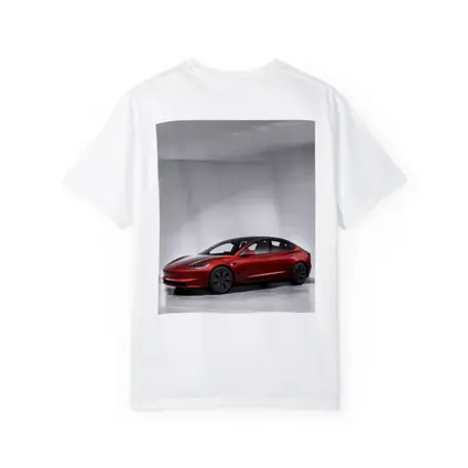 Tesla Model 3 Red Car Studio Background