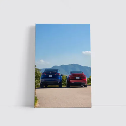 Tesla Model Y Model Three Mountain Road