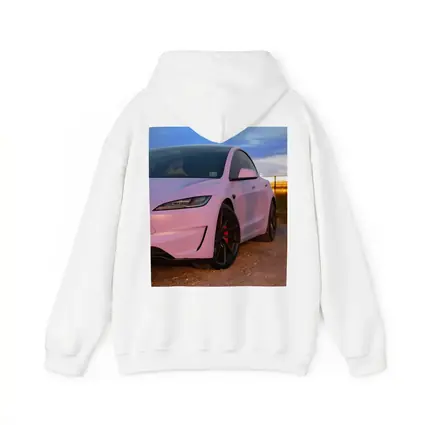 Tesla Model 3 Pink Wrap Sunset Road