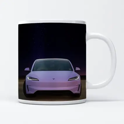 Tesla Model 3 Pink Desert Night Sky