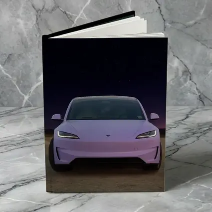 Tesla Model 3 Pink Desert Night Sky