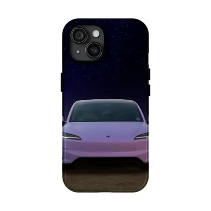 Tesla Model 3 Pink Desert Night Sky