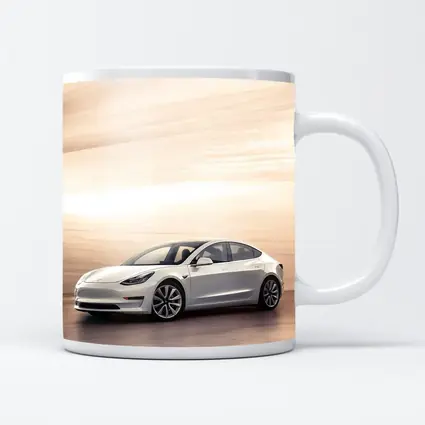 Tesla Model 3 White Speed Blur Background