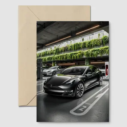 Tesla Model S Black Indoor Supercharger Station