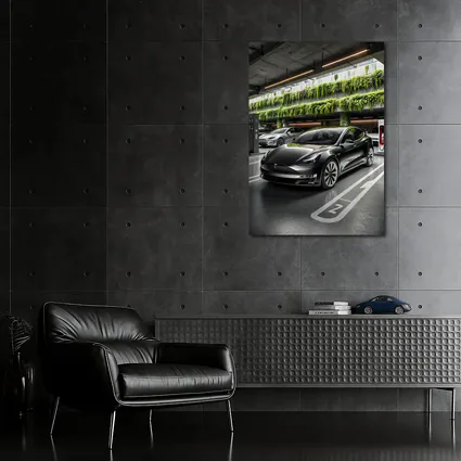 Tesla Model S Black Indoor Supercharger Station