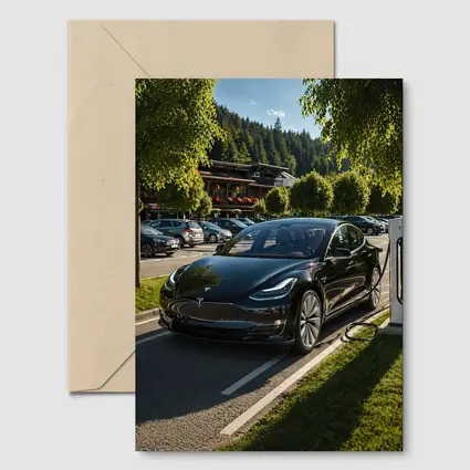 Tesla Model S Charging at Alpine Parking