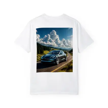 Tesla Model 3 Driving Mountain Road Landscape