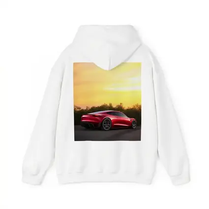 Tesla Roadster Red Car Sunset Sky