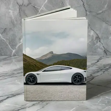 Tesla Roadster White Supercar Mountain Background