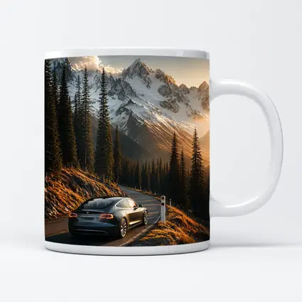 Tesla Model S Mountain Road Sunset Drive