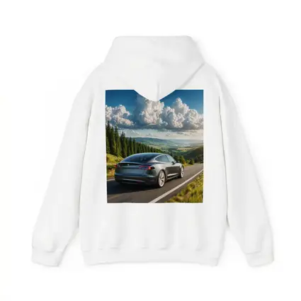 Tesla Model S Driving Forest Mountain Road
