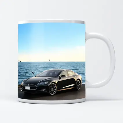 Tesla Model S Black Coastal Ocean View