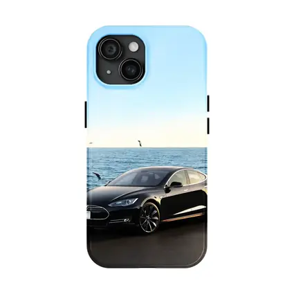 Tesla Model S Black Coastal Ocean View