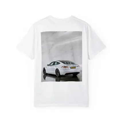 Tesla Model S White Marble Studio Background