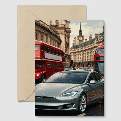 Tesla Model S London Double Decker Buses