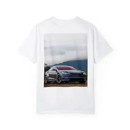 Tesla Model S Parked On Misty Mountain