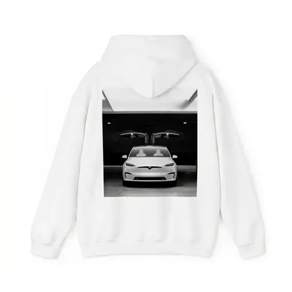 Tesla Model X Falcon Wings Garage Black White
