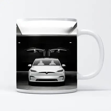 Tesla Model X Falcon Wings Garage Black White