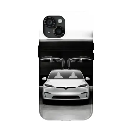 Tesla Model X Falcon Wings Garage Black White