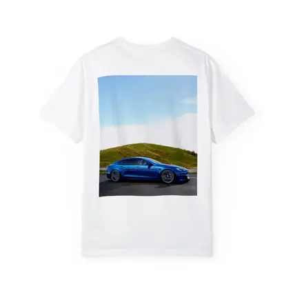 Tesla Model S Blue On Open Road