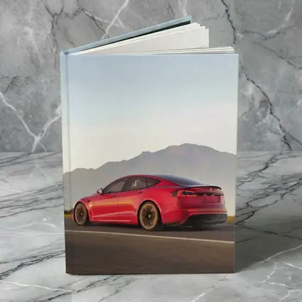 Red Tesla Model S Mountain Road Drive