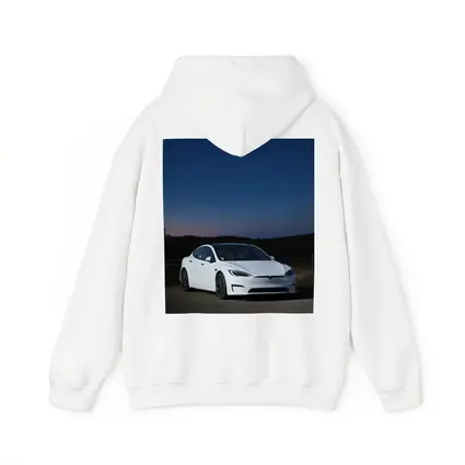 Tesla Model S White Under Night Sky