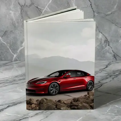 Tesla Model S Red Mountain Road Scene