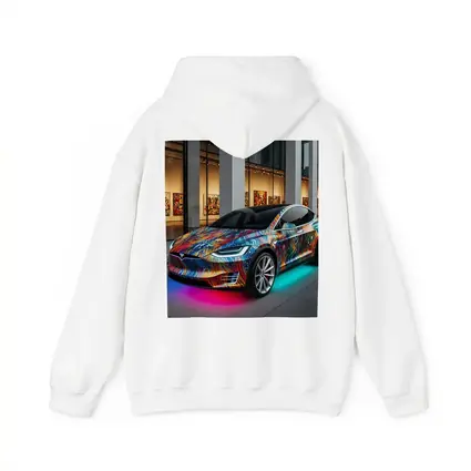 Tesla Model X Colorful Art Gallery Setting