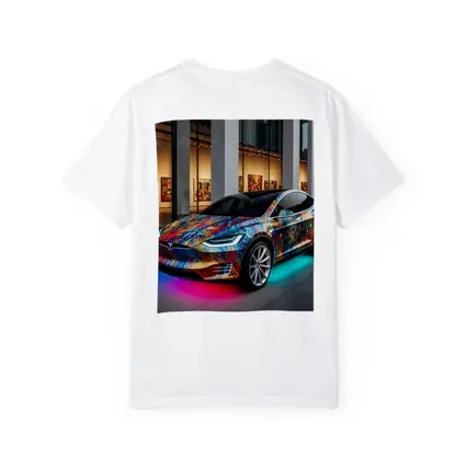 Tesla Model X Colorful Art Gallery Setting