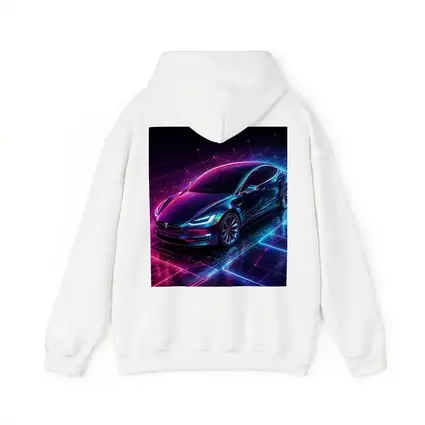 Tesla Model S Neon Cyberpunk Digital Art