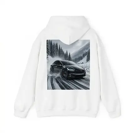 Tesla Model X Drifting Snowy Mountain Road