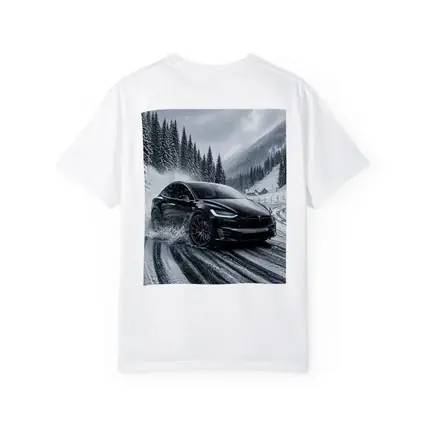 Tesla Model X Drifting Snowy Mountain Road