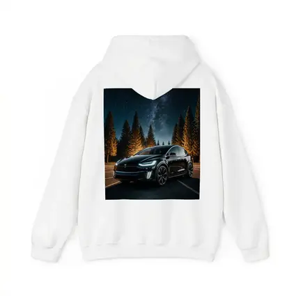 Tesla Model X Black Under Starry Night