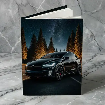 Tesla Model X Black Under Starry Night
