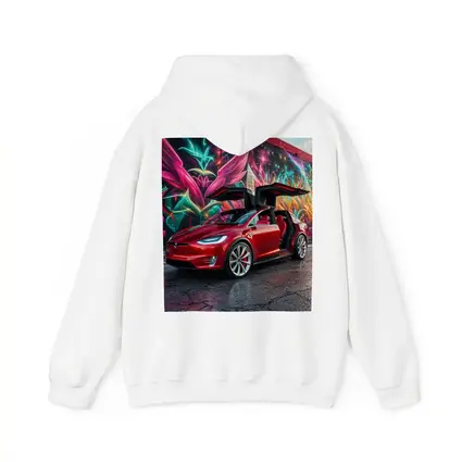 Tesla Model X Red Falcon Wings Graffiti Wall