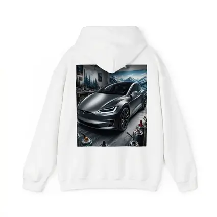 Tesla Model X Silver Car Art Studio