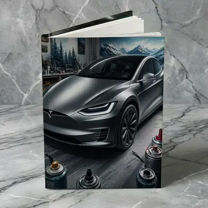 Tesla Model X Silver Car Art Studio