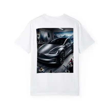 Tesla Model X Silver Car Art Studio