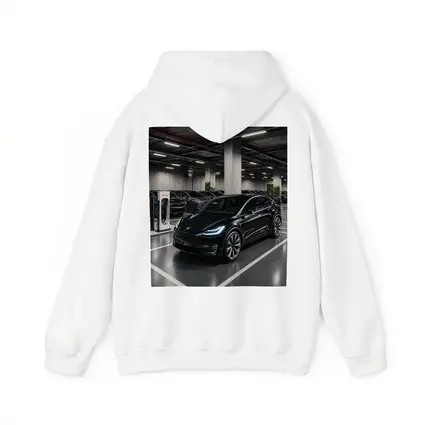 Tesla Model X Black Inside Parking Garage