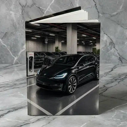 Tesla Model X Black Inside Parking Garage