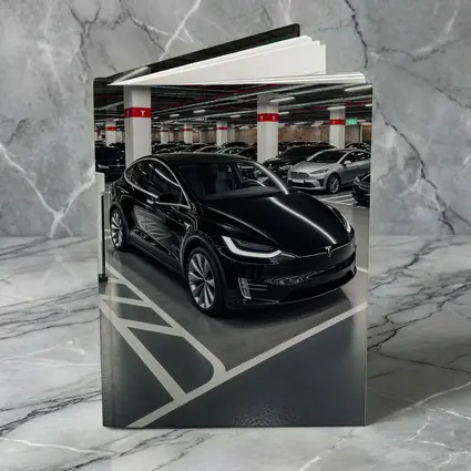 Tesla Model X Black Supercharger Parking Garage