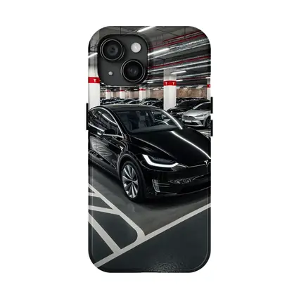 Tesla Model X Black Supercharger Parking Garage